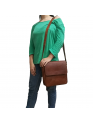 Women Crossbody Genuine Leather Brown Messenger Sling Shoulder bag 